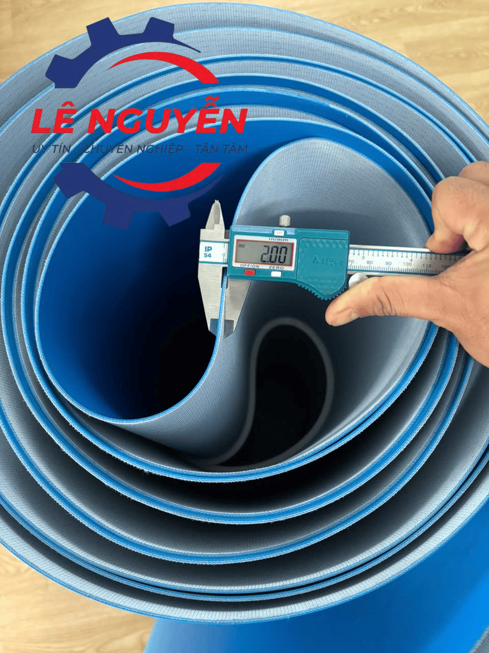 Băng tải PU xanh dương dày 2mm - Ảnh 5